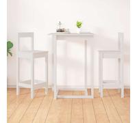 vidaXL Taburetes altos 2 uds madera maciza pino blanco 40x41,5x112 cm