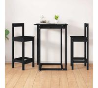 vidaXL Taburetes altos 2 uds madera maciza pino negro 40x41,5x112 cm