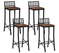 vidaXL Taburetes altos 4 unidades madera maciza reciclada