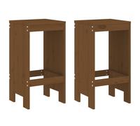 vidaXL Taburetes altos de Exterior, jardín, cocina 2 uds madera maciza 40x36x75 cm
