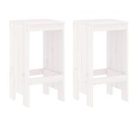 vidaXL Taburetes altos de Exterior, jardín, cocina 2 uds madera maciza 40x36x75 cm