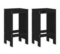 vidaXL Taburetes altos de Exterior, jardín, cocina 2 uds madera maciza 40x36x75 cm