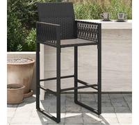 vidaXL Taburetes altos de jardín – 2 unidades – ratán sintético – negro
