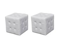 vidaXL Taburetes cubo blancos