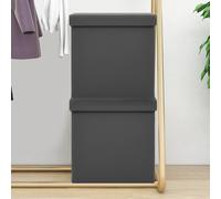 vidaXL Taburetes de almacenaje plegables 2 uds gris PVC