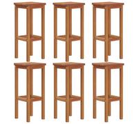 vidaXL Taburetes de barra de Exterior, jardín, cocina madera maciza de acacia Set de 2/4/6/8