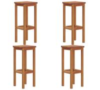vidaXL Taburetes de barra de Exterior, jardín, cocina madera maciza de acacia Set de 2/4/6/8