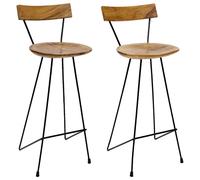 vidaXL Taburetes de cocina 2 unidades madera maciza de teca