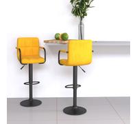 vidaXL Taburetes de cocina 2 unidades terciopelo amarillo mostaza