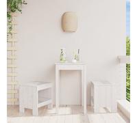 vidaXL Taburetes de jardín 2 uds madera maciza pino blanco 40x36x45 cm