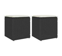 vidaXL Taburetes de jardín con cojines 2 uds 40x40x43 cm en color Gris claro/beige y crema/Gris y más | cómodas modernas ergonómicas para comedor cocina salón hogar