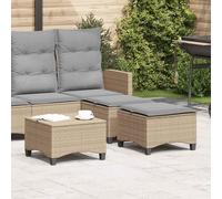 vidaXL Taburetes de jardín con cojines 2 uds beige 55x55x36 cm