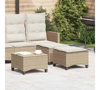 vidaXL Taburetes de jardín con cojines 2 uds beige 55x55x36 cm