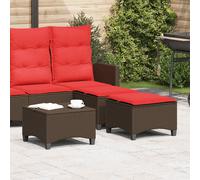 vidaXL Taburetes de jardín con cojines 2 uds marrón 55x55x36 cm
