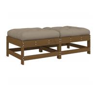 Vidaxl Taburetes de Jardín de Madera Maciza de Pino con Cojines 2 Uds - Pack de 2 Honey brown pine