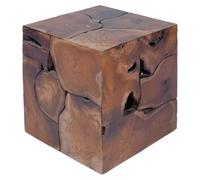 vidaXL Taburetes/Mesa de centro madera de teca maciza 40x40x45 cm 2 uds marrón