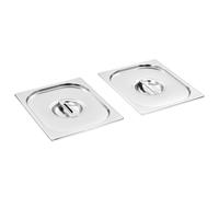 vidaXL Tapas para bandejas Gastronorm 1/2 acero inoxidable 2 unidades