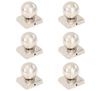 vidaXL Tapas para postes 6 uds acero inoxidable globo final 101x101 mm