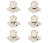vidaXL Tapas para postes 6 uds acero inoxidable globo final 71x71 mm