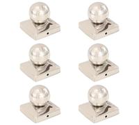 vidaXL Tapas para postes 6 uds acero inoxidable globo final 81x81 mm