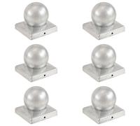 vidaXL Tapas para postes 6 uds metal galvanizado globo final 101x101mm