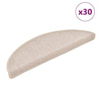 vidaXL Tapetes para escaleras 30 uds 56x17x3 cm Gris topo Semicircular