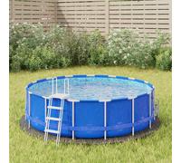 vidaXL Tapiz de Suelo Piscina geotextil de poliéster Gris Claro Ø244cm, Lona Suelo Piscina, Protector de Suelo para Piscina, Alfombra de Piscina