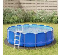 vidaXL Tapiz de suelo para piscina geotextil de poliéster Gris Claro Ø306 cm