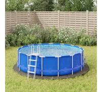 vidaXL Tapiz de suelo piscina geotextil de poliéster gris claro Ø366cm