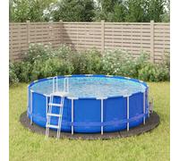 vidaXL Tapiz de suelo para piscina geotextil de poliéster Ø396 cm gris claro