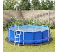 vidaXL Tapiz de suelo para piscina geotextil de poliéster gris claro Ø458 cm