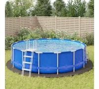 vidaXL Tapiz para piscina geotextil poliéster gris claro Ø306/Ø366 cm (1–2 mm)