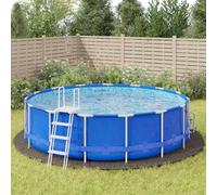 vidaXL Tapiz de suelo para piscina geotextil de poliéster Gris claro Ø550 cm