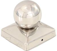 vidaXL Tapones para postes, 6 unidades, forma esférica, acero inoxidable, 81 x 81 mm