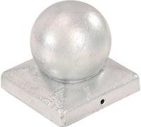 vidaXL Tapones para postes, 6 unidades, forma esférica, metal galvanizado, 101 x 101 mm
