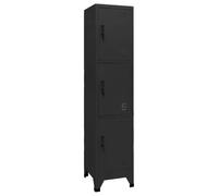 vidaXL Armario casillero archivador de acero negro 38x45x180 cm