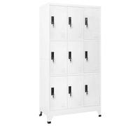 vidaXL Taquilla Armario Casillero de Acero para Oficina y Escuela Blanco 90x45x180 cm
