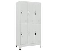 vidaXL Taquilla de acero con 6 compartimentos 90x45x180 cm