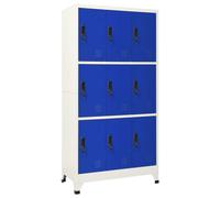 vidaXL Taquilla de acero gris y azul 90x45x180 cm