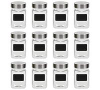 vidaXL Tarros de almacenaje con pegatina 12 unidades 300 ml