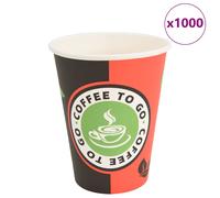vidaXL Tazas de café de papel 1000 uds 12oz 300ml rojo y negro