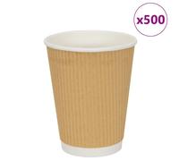vidaXL Tazas de café de papel 500 uds 12oz 300ml marrón