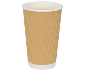 vidaXL Tazas de café de Papel 500 uds 16oz 400ml marrón, Vaso de Papel, Vaso de café desechable, Vaso desechable para Bebidas Calientes