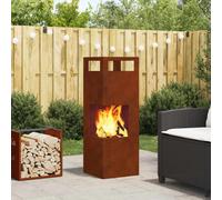 vidaXL Tazón de fuego Marrón 35 x 35 x 100 cm Acero autopatinable