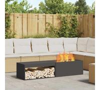 vidaXL Tazón de fuego Negro 160 x 45 x 35 cm Acero autopatinable