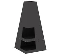 vidaXL Hoguera Negro 50 x 50 x 100 cm Acero, Estufa portátil para Exteriores, en Forma de Cono, Equipo metálico Moderno, BBQ Resistente al Clima para Acampar