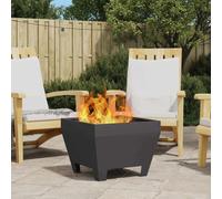 vidaXL Tazón de fuego Negro 50 x 50 x 38 cm Acero autopatinable
