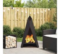 vidaXL Tazón de fuego Negro 58 x 40 x 100 cm Acero autopatinable