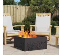 vidaXL Tazón de fuego Negro 60 x 60 x 30 cm Acero autopatinable