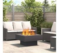 vidaXL Tazón de fuego Negro 80 x 80 x 40 cm Acero autopatinable